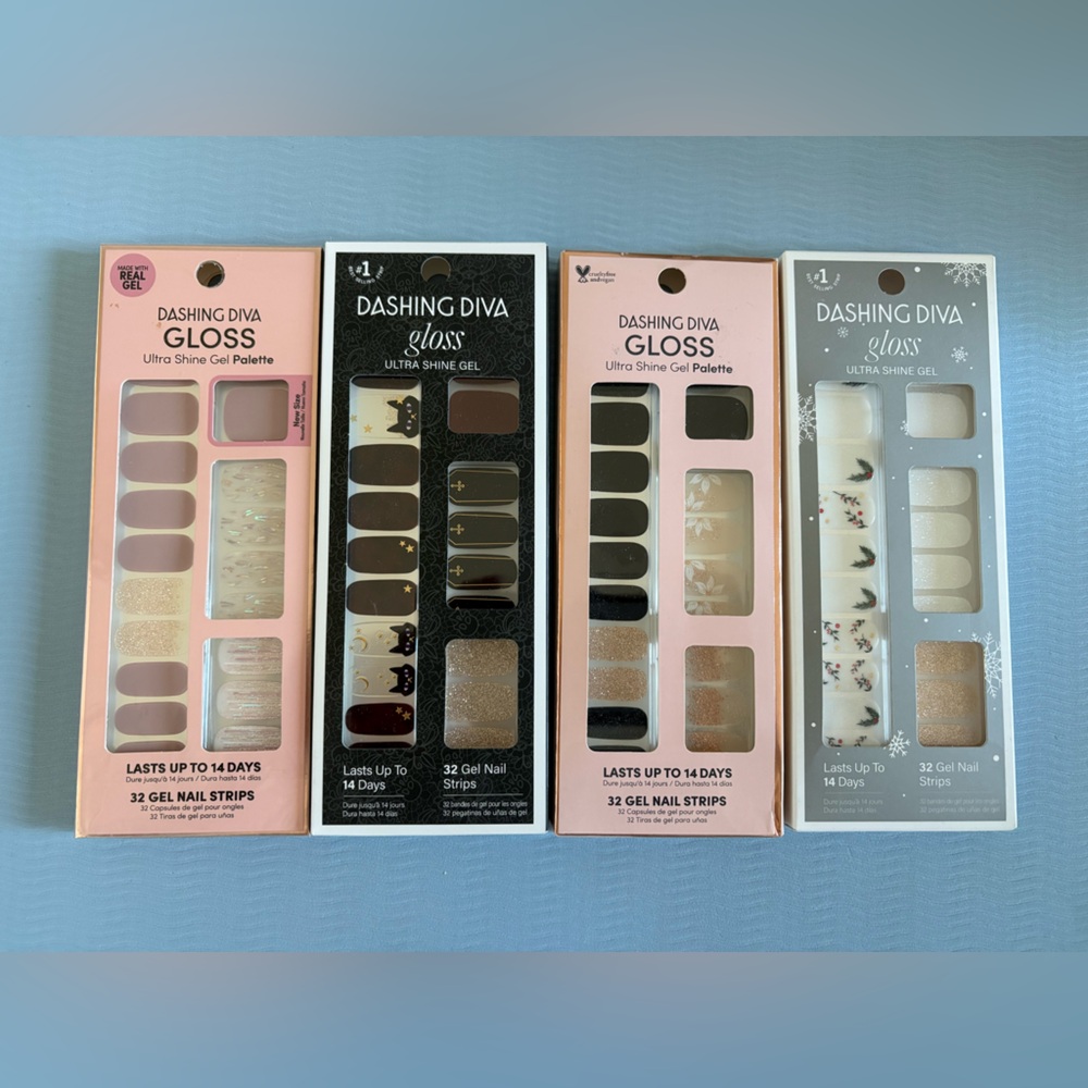 4-pack Dashing Diva 32 Gel Nail Strips New Sealed MSRP: $56